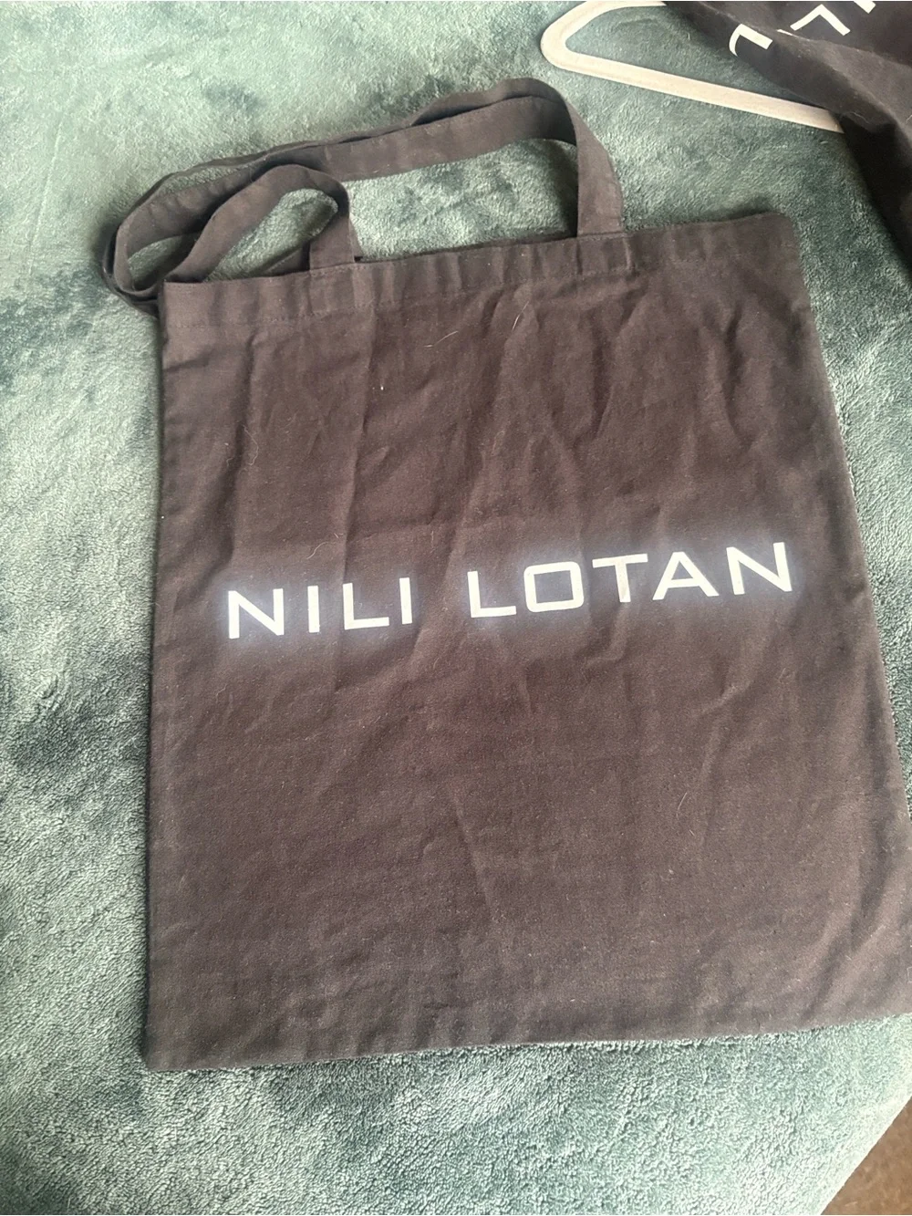 2 Nili Lotan Black Canvas Logo Tote Bags